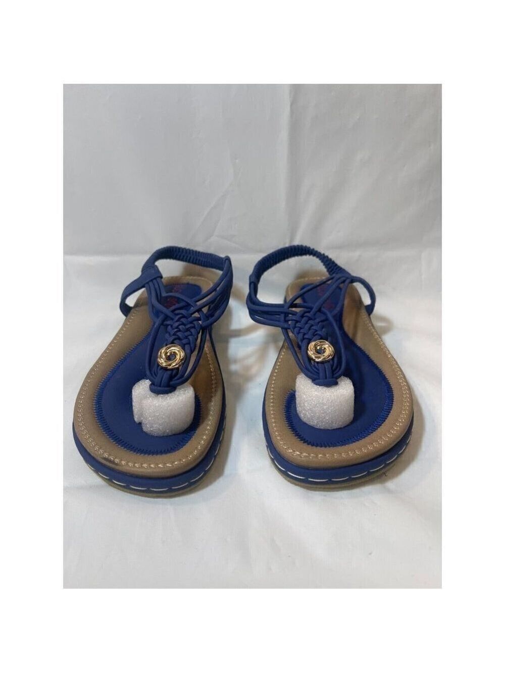 Lostisy blue strappy sandals flats size 6 new